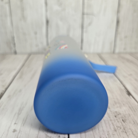 Blue Ombre Teacher Graphic Glass Water Bottle with Strap - Picture 4 of 7